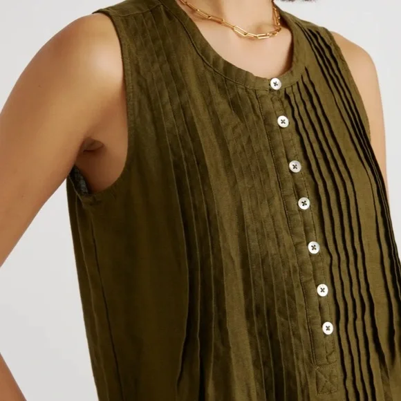 100% European Linen Sleeveless Swing Dress - Picture 4 of 8